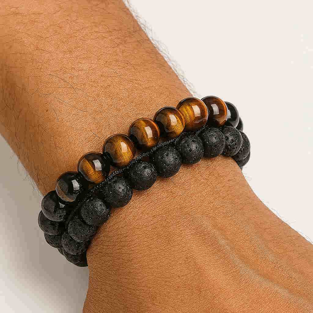 دستبند دولاین چشم ببر لاوا