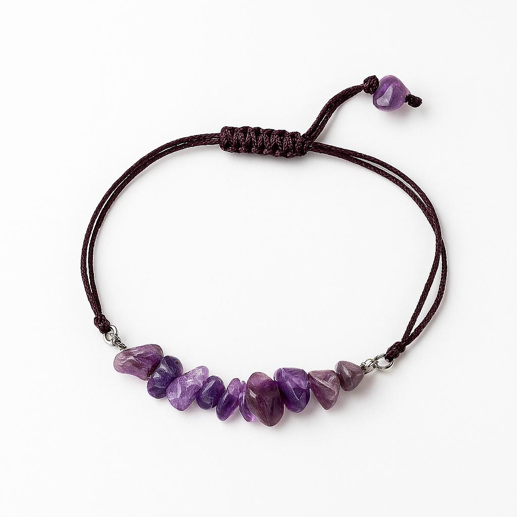 دستبند آمیتیست چیپسی | آرامش ذهن، شهود و تعادل احساسی