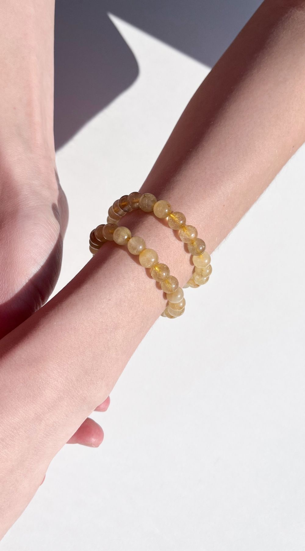 دستبند سیترین طبیعی مهره گرد - Image 4