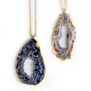 آویز عقیق اسلایس طبیعی