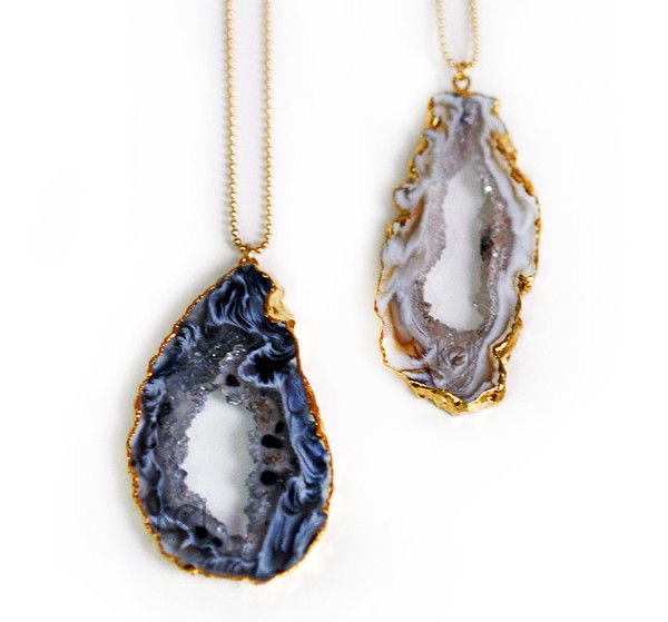 آویز عقیق اسلایس طبیعی