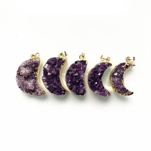 آویز ماه آمیتیست ژئود