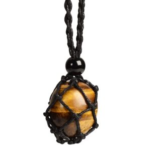 گردنبند تامبل چشم ببر با بافت مکرومه | انرژی، تمرکز و محافظت در دو سبک متفاوت