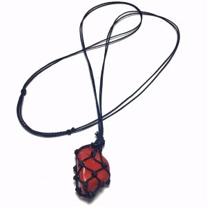 گردنبند تامبل بافت مکرومه جاسپر