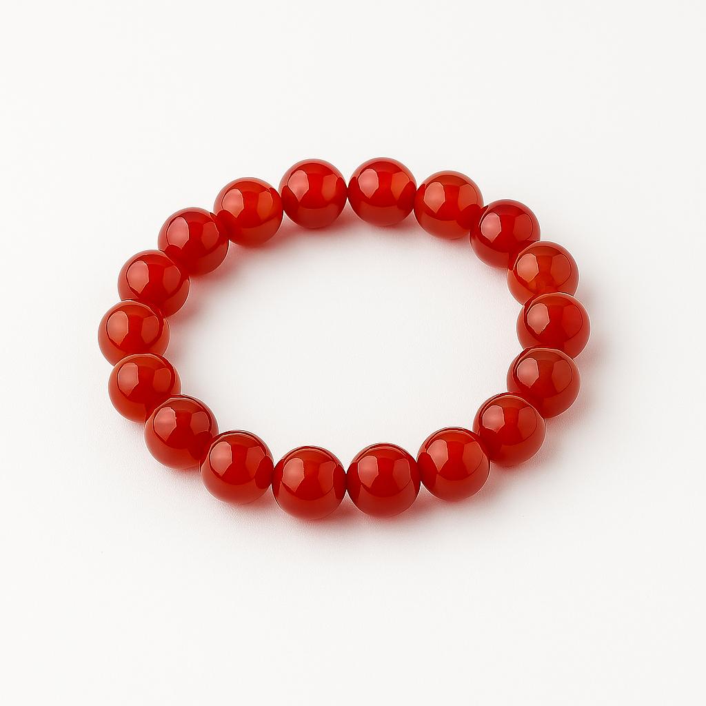 دستبند کارنلین مهره گرد | انرژی، اعتمادبهنفس و اشتیاق به زندگی