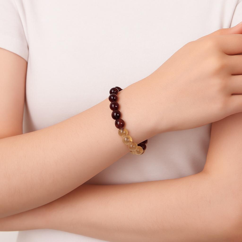 دستبند گارنت و سیترین