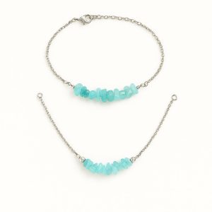 ست طوق و دستبند آکوامارین مهره شکسته هماهنگی، آرامش و زیبایی طبیعی