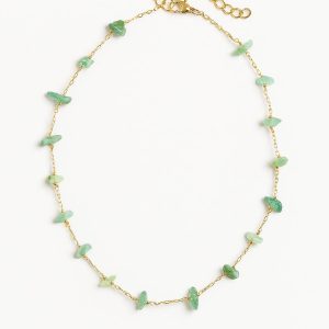 گردنبند اونتورین چیپسی با زنجیر