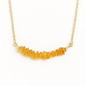 گردنبند طوق سیترین  با زنجیر