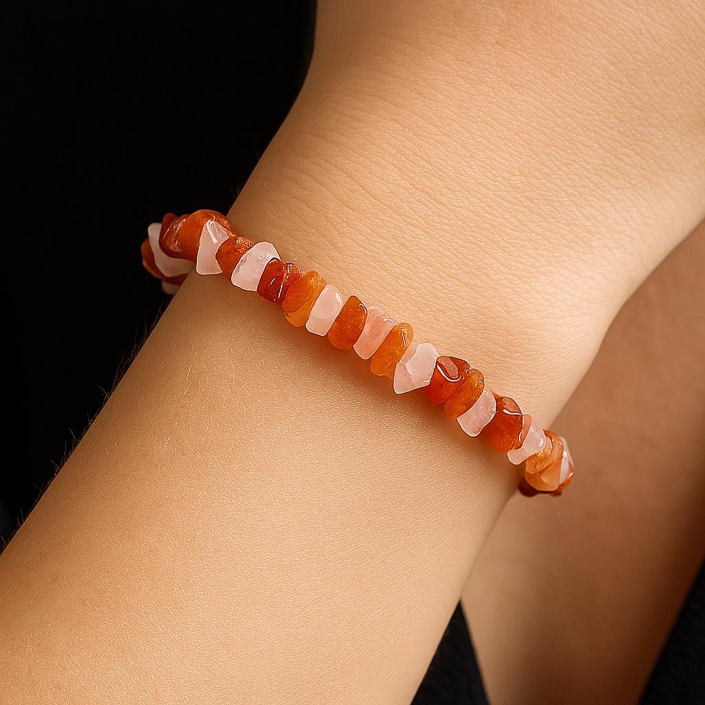 دستبند کارنلین و رزکوارتز