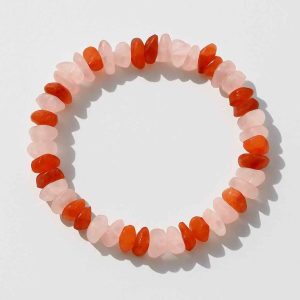 دستبند رزکوارتز و کارنلین