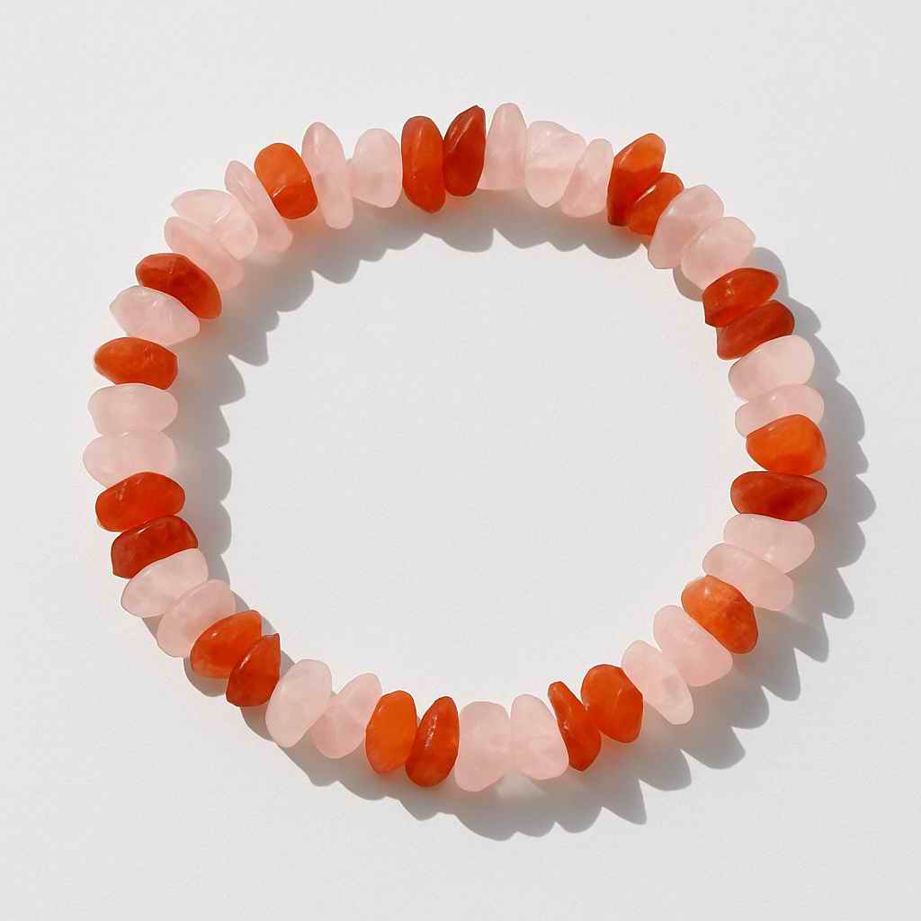 دستبند رزکوارتز و کارنلین