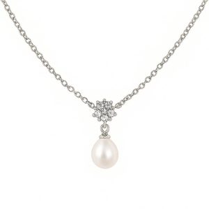 گردنبند نقره ایتالیایی مدل گل یاس