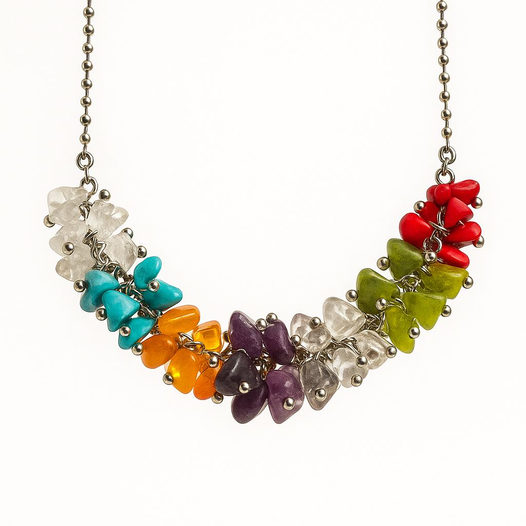 گردنبند هفت چاکرای مدل خوشهای . سوبی گالری