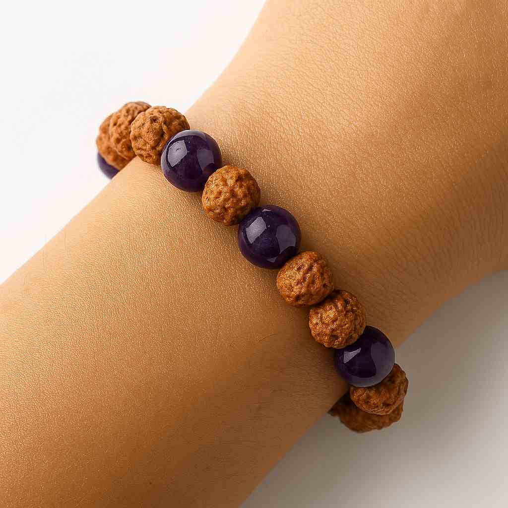 دستبند میکس رودراکشا و آمیتیست سوبی گالری