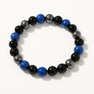 دستبند مردانه لاجورد، حدید و بلک تورمالین سوبی گالری (2)