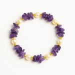 دستبند مروارید پرورشی و آمیتیست