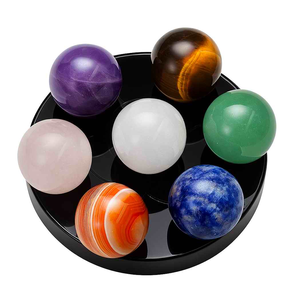 پک هفت گوی هفت چاکرا با استند