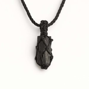 گردنبند راف بلک تورمالین مکرومه