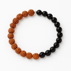 دستبند میکس تورمالین سیاه و رودراکشای بزرگ سوبی گالری