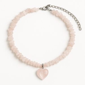 گردنبند رزکوارتز چیپسی با آویز قلبی سوبی گالری