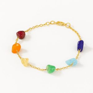 دستبند هفت چاکرا ظریف با زنجیر سوبی گالری