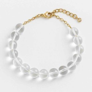 دستبند کوارتز شفاف مهره گرد سوبی گالری