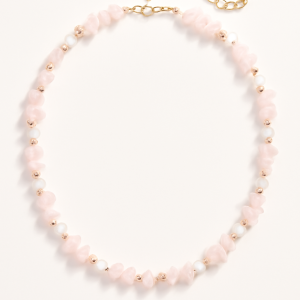 گردنبند مروارید و رزکوارتز