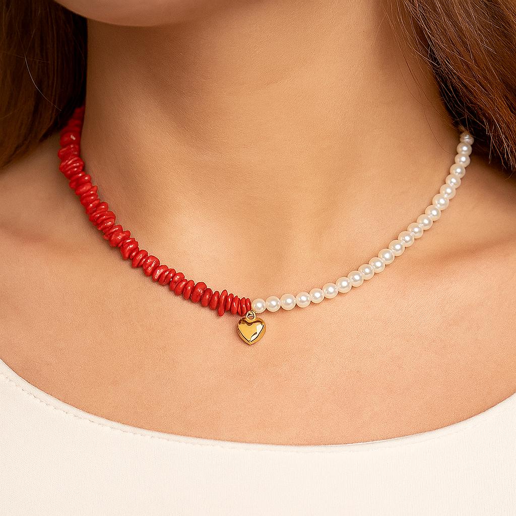 گردنبند مرجان و مروارید پرورشی سوبی گالری