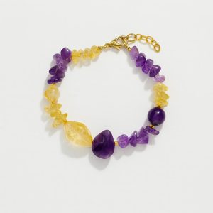 دستبند سیترین و آمیتیست