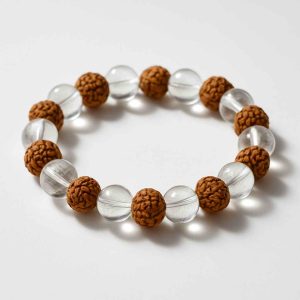 دستبند رودراکشا و کوارتز شفاف سوبی گالری