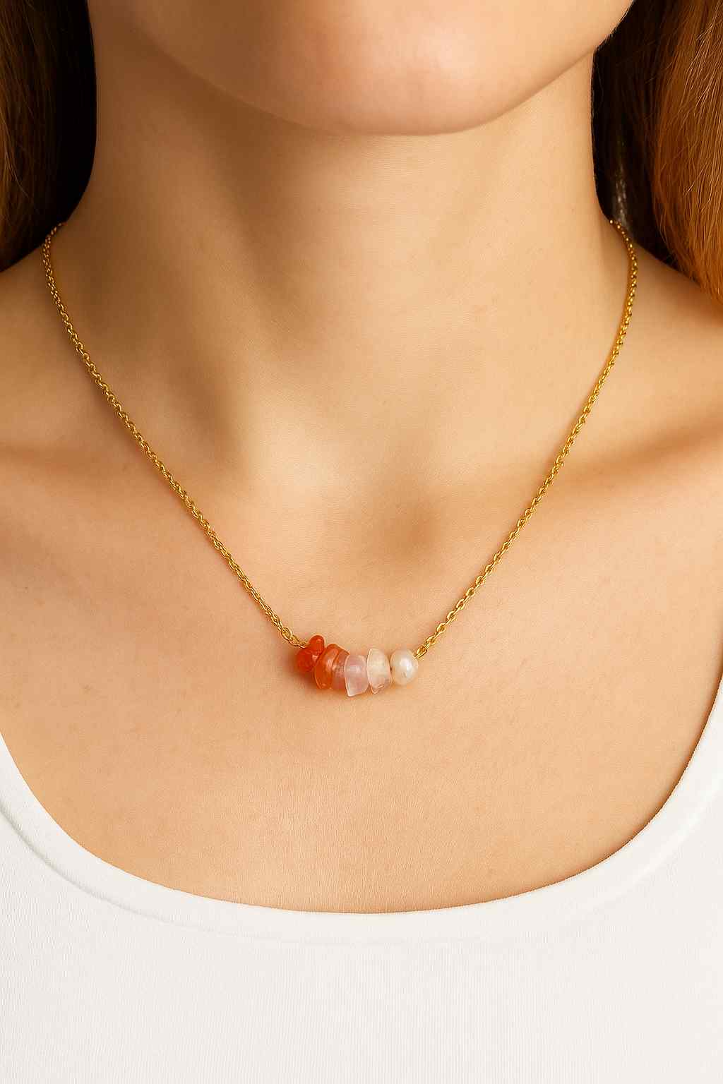 ست گردنبند و دستبند مروارید طبیعی، رزکوارتز و کارنلین سوبی گالری