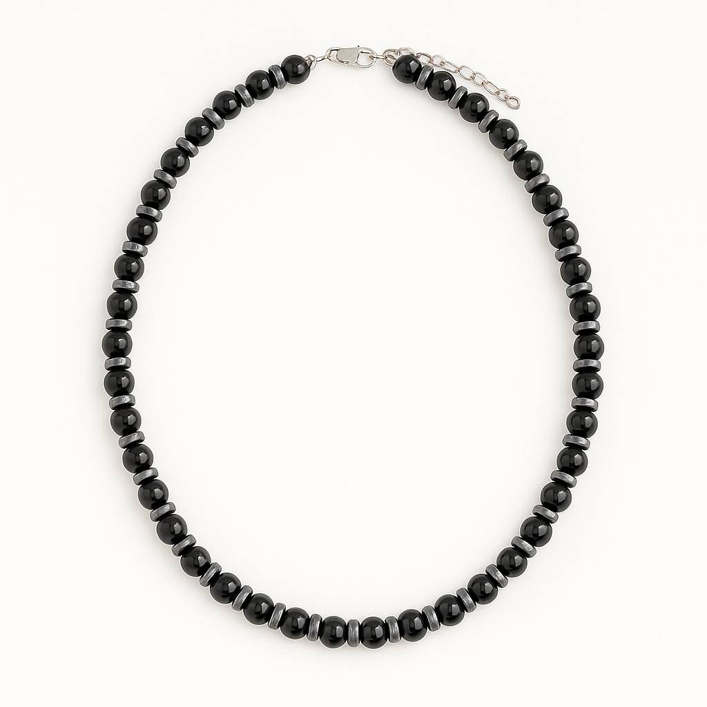 گردنبند مردانه حدید و تورمالین سوبی گالری