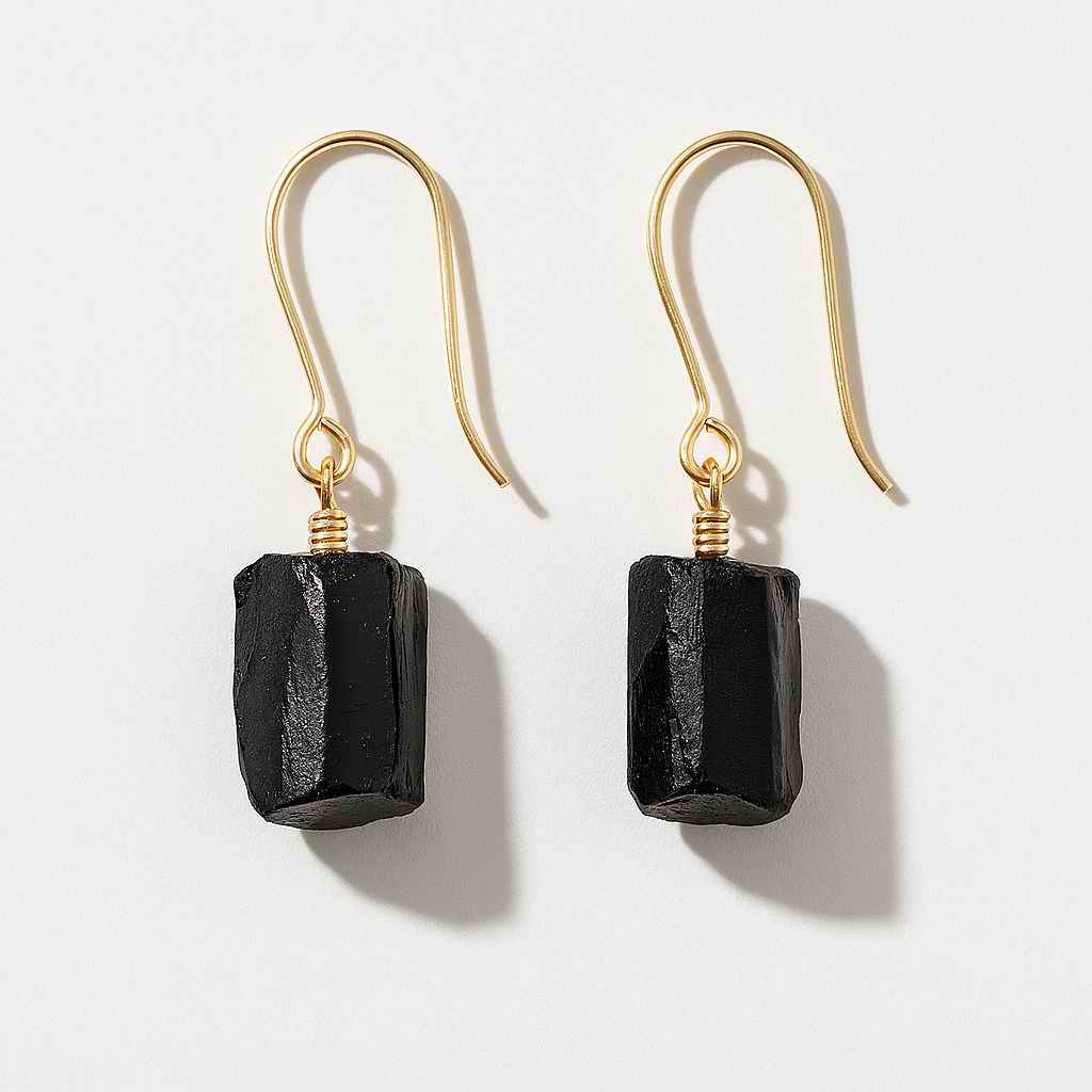 گوشواره تورمالین سیاه راف