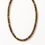 گردنبند مردانه چشم ببر مهره گرد سوبی گالری