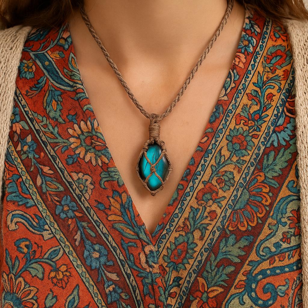 گردنبند لابرادوریت بافت سوبی گالری