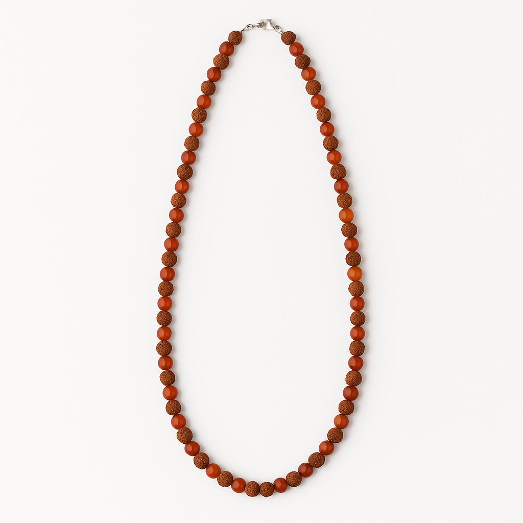 گردنبند رودراکشا و کارنلین