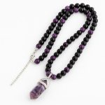 گردنبند بلک تورمالین و آمیتیست