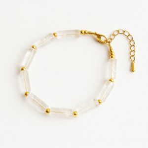 دستبند کوارتز شفاف لولهای