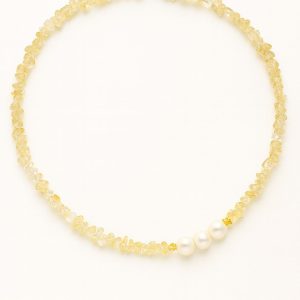 گردنبند سیترین و مروارید