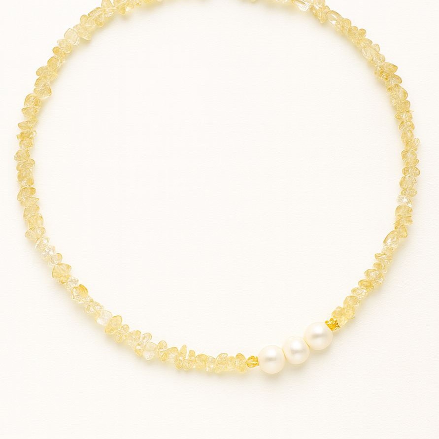 گردنبند سیترین و مروارید