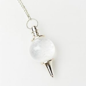 پاندول کوارتز شفاف با زنجیر