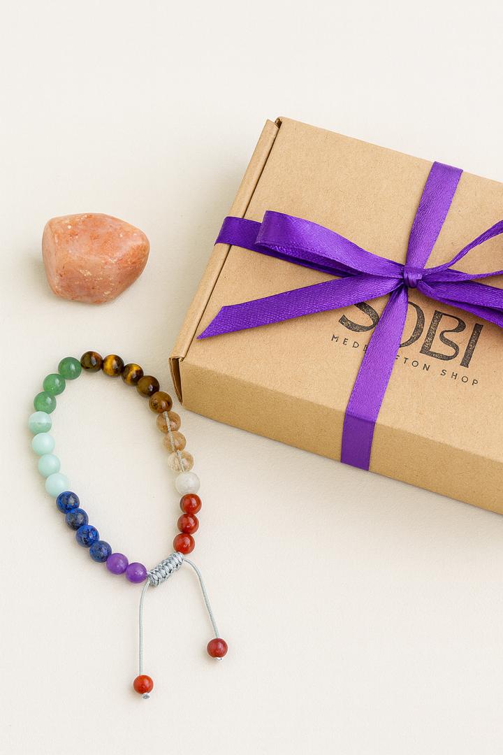 پک اقتصادی دستبند هفت چاکرا + تامبل ساناستون