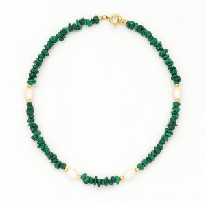 گردنبند مالاکیت و مروارید