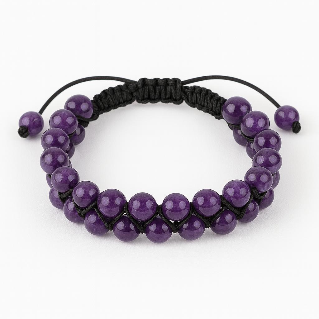 دستبند دولاین آمیتیست بافت سوبی گالری