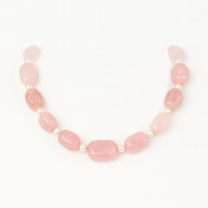 گردنبند رزکوارتز و مروارید