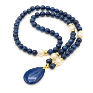 گردنبند لاجورد و مروارید