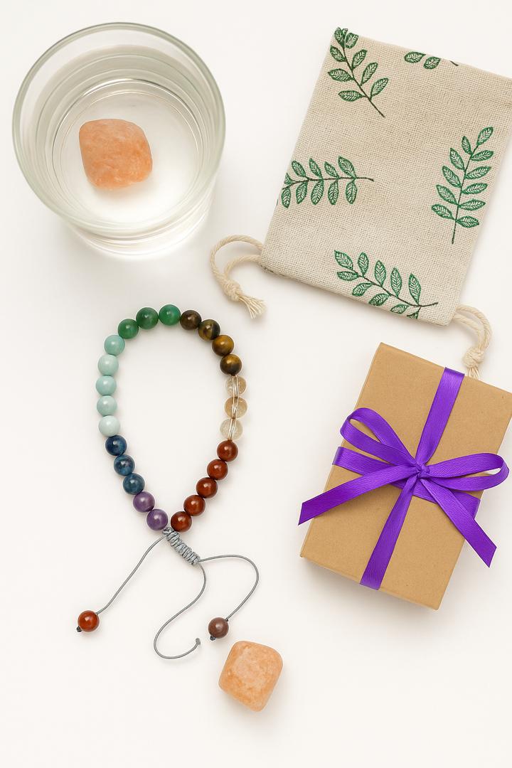 پک اقتصادی دستبند هفت چاکرا + تامبل ساناستون