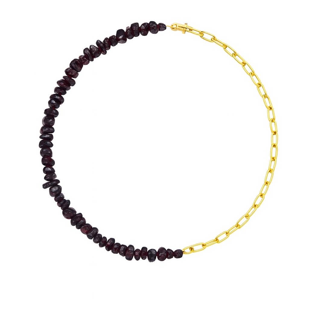 گردنبند گارنت و زنجیر