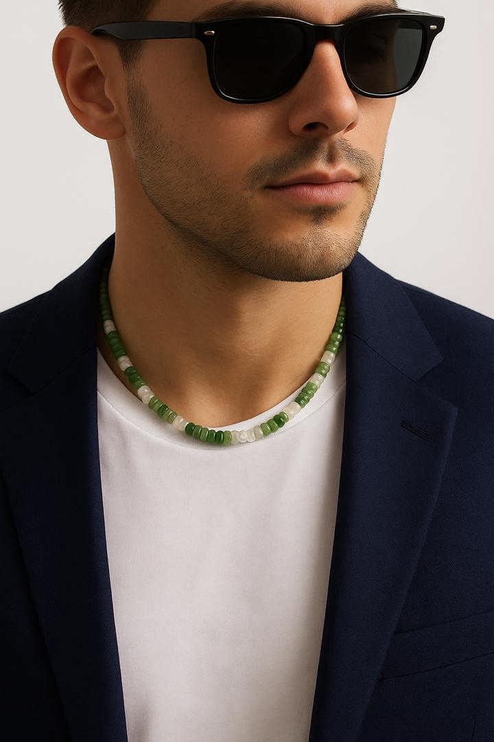 گردنبند یشم و کوارتز